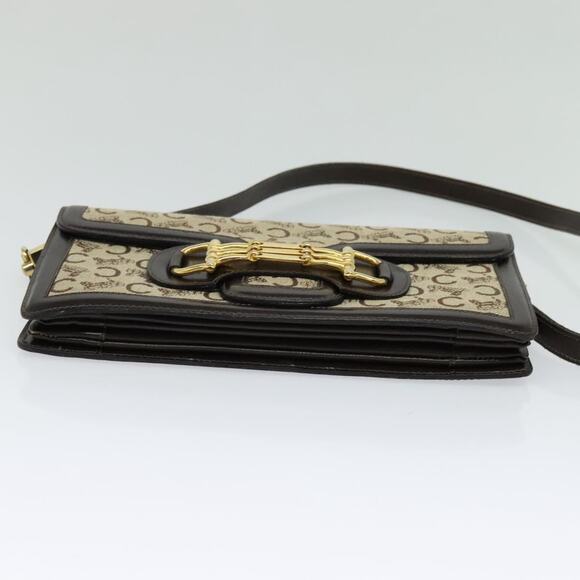 CELINE C Sulky Shoulder Bag Canvas Brown Gold - Picture 9 of 13